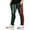 Hunter Green/Red, variant on Ma Croix Mens Premium Hip Hop Skinny Taped Stripe Track Pants with Snake Embroidery