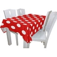 thumbnail image 3 of Coolnut 60"x60" Tablecloth White Polka Dot On Red Modern Table Cover for Home Decoration Spill Proof Cloth Washable for Dinner Picnic, 3 of 6