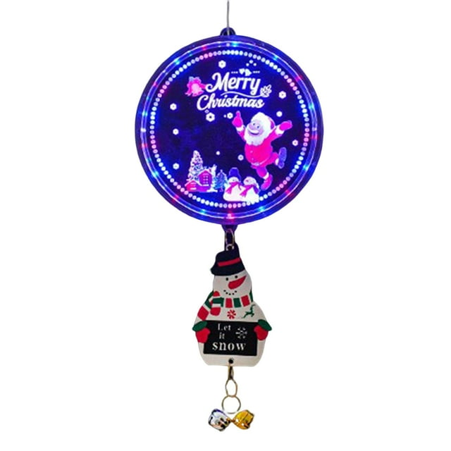 Luces LED colgantes con música, luces navideñas a pilas, iluminación hombre de navidad