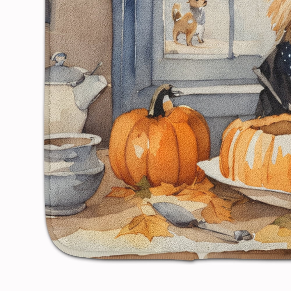 Carolines Treasures DAC1758RUG 19 x 27 in. Unisex Cairn Terrier Fall Kitchen Pumpkins Memory Foam Kitchen Mat
