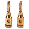 thumbnail image 1 of Conectores Banana Plugs Cable de altavoz de audio Conectores de cable musicales chapados en oro 2 piezas FLhrweasw El nuevo, 1 of 6