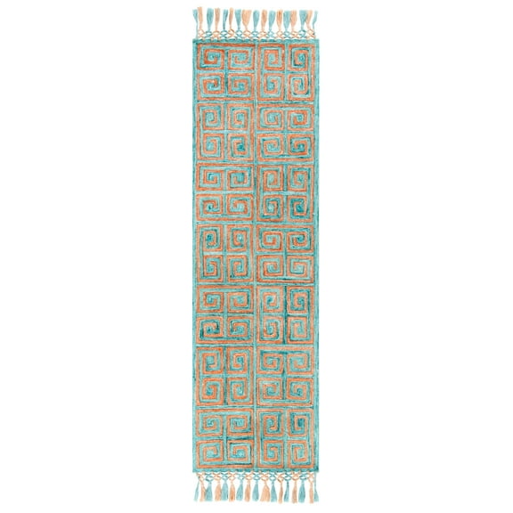 SAFAVIEH Sahara SAH469P Handmade Rust / Aqua Rug