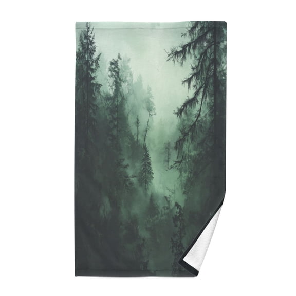 Yayeee 100% Cotton Hand Towels for Bathroom 16" x 28" Soft Absorbent Kitchen Towel, Green Forest