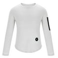 thumbnail image 4 of Wyobmus Mens Long Sleeve T-Shirt Slim Fit Crewneck Pullover Lightweight Soft Base Shirt Top White, 4 of 4
