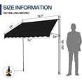 thumbnail image 3 of QHTER Manual Retractable Awnings for Patio, 78"x118" Patio Awning Door Awning Exterior Adjustable Door Canopy with UV Protection for Backyard, Garden, Balcony (Black, 59" roll Out), 3 of 8