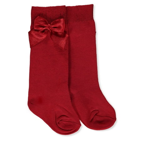 

Piccolo Baby Girls Bow Knee-High Socks - red 3 - 4