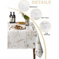 thumbnail image 2 of Beige Black Botanical Table Cloth, Watercolor Floral Vintage Waterproof Tablecloth for Square Tables, Reusable Washable Fabric Table Cover for Restaurant Kitchen Dining Tables 60"x60", 2 of 6