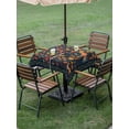 thumbnail image 3 of Boho Flowers Outdoor Tablecloth - 60x60 Inch Square Dining Table Cover, Spring Abstract Watercolor Floral Leaf Waterproof Outdoor Table Cloth with Umbrella Hole & Zipper for Picnic/Patio/Party, 3 of 7