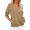 thumbnail image 3 of Women Sweatshirts Sawvnm Women's Fashion Pullover Round-Neck Long Sleeve Solid Blouses Sweater Tops for Women Pink S, 3 of 7