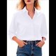 thumbnail image 1 of Camisa de Larga con Botones para Mujer, Corte Clásico, Blusa para Oficina y Trabajo. M, 1 of 6