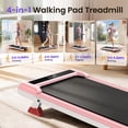 thumbnail image 4 of Evitormill Incline 8% Treadmill , 4 in 1 Under Desk Walking Pad  for Home & Office, Pink, 4 of 10