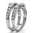 thumbnail image 3 of TwoBirch 1.01 Ct. Half Halo Prong and Channel Set Ring Guard in Sterling Silver with Cubic Zirconia (Size 8), 3 of 7