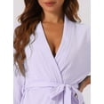 thumbnail image 4 of DARING DIVA Women's Waffle Bathrobe Soft Kimono Spa & Bath Mid-Length Robes S Purple, 4 of 6