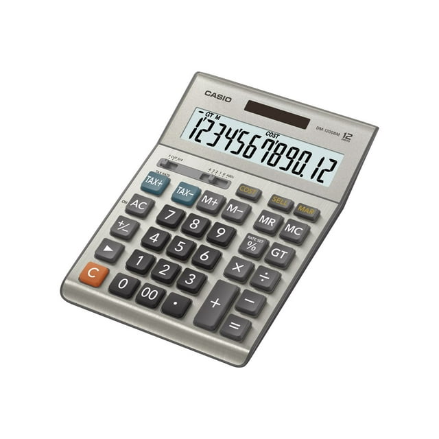 CASIO-COMPUTER DM-1200BM Ordinateur de Bureau Solaire 12 Chiffres PLUS