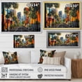 thumbnail image 4 of Designart "Miami Palms Orange Palm Trees by the Coast I" Cityscapes Floater Framed Wall Art Living Room, 4 of 7