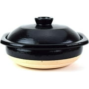 Yamasho Pottery HG-S9b Earthenware Pot, No. 9, 4-sided Edge, Pot, Black, 67.6 fl oz (2,000 ml), For 4 to 5 People, Hang Out, Shigaraki Ware Made in Japan