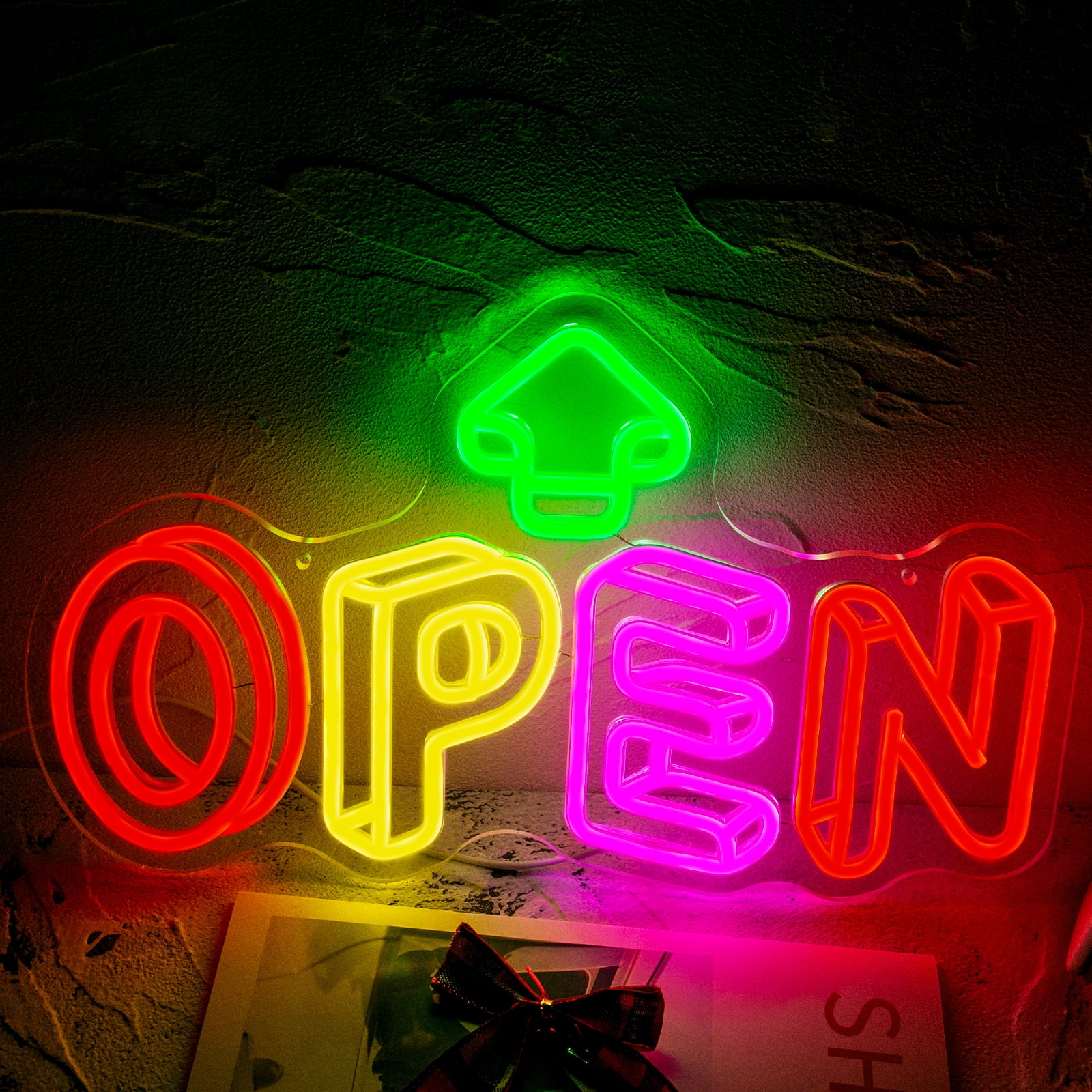 KEBE Neon Powered LED Open Sign, 19''x10