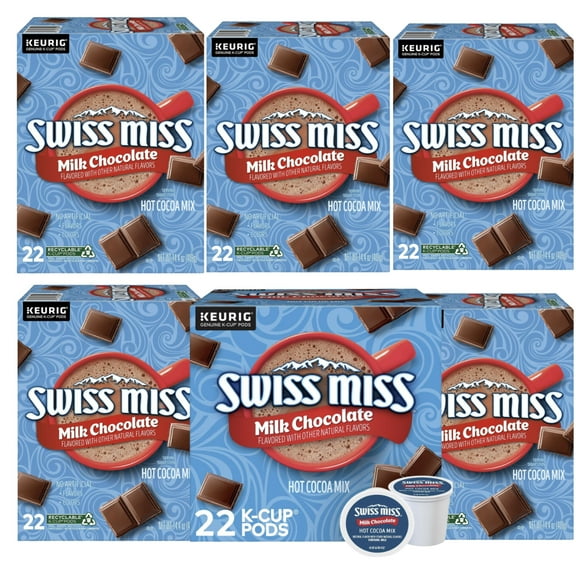 Swiss Miss Milk Chocolate Hot Cocoa K-Cup Pods - Deliciously Rich Hot Chocolate - 132 Count Box - Perfect for Cozy Nights and Quick Treats.