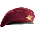 thumbnail image 2 of Sivi Traditional Style Cap With Metal Star Badge – Woolen French Beret Hat for Men and Women, 2 of 12