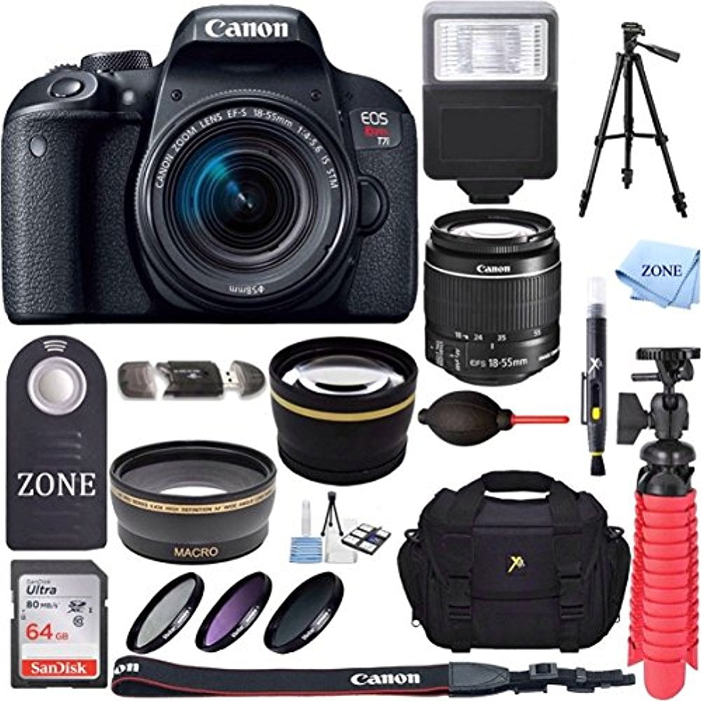 Canon EOS Rebel T7i DSLR Camera + 1855mm IS STM + 50" Full size