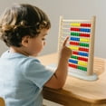 thumbnail image 3 of Colorful abacus stand,Wooden Abacus for Ki-ds Math-Counting To-y, Multi-Color Counters, Counting T-oys for Presch-ool Learning & Development, Develops Coordination, Motor Skills(L-Blue), 3 of 7