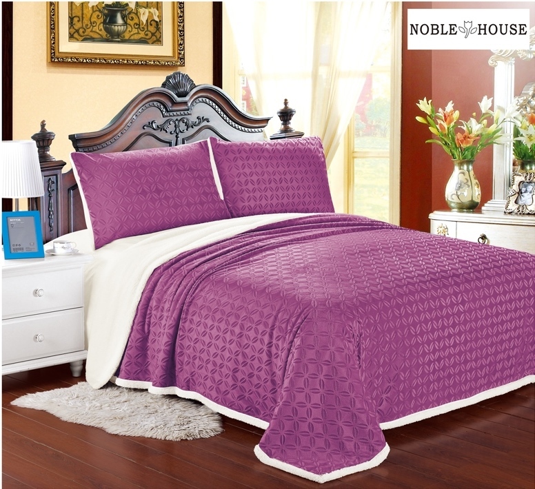 Reversible Oversized Soft Fantasia Sherpa Lined Blanket, Fleece Throw