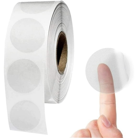 Crystal Clear Transparent 1" Round Stickers, Envelope Tab Sealer and Retail Package Round Clear Seal Labels Self Adhesive Stickers, 1000 Stickers Per Roll