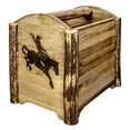 thumbnail image 2 of Montana Woodworks MWGCMAGLZBRONC Glacier Country Collection Magazine Rack with Laser Engraved Bronc Design, 2 of 5