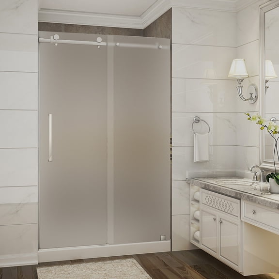 Aston SDR976F-SS-48-10 Moselle 44-48" Wide X 75" High Frameless Sliding Shower Door -