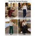 thumbnail image 5 of Women's Wide Leg Track Pants with Pockets, High Waisted Drawstring Sweatpants, Side Stripe Casual Lounge Workout Pants, 5 of 8