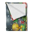 thumbnail image 2 of Christmas Soft Flannel Fleece Throw Blanket, Words Print with Original Celebration Objects with Presents and Candies Image, Cozy Plush for Indoor and Outdoor Use, 60" x 80", Multicolor, by Ambesonne, 2 of 5
