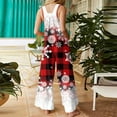 thumbnail image 2 of Women's Christmas Print Casual Jumpsuit Polyester with Pockets Comfortable Fit Versatile, 2 of 5