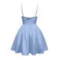 thumbnail image 5 of Womens Bustier Dress Ruffle Spaghetti Straps Bodycon Flared Skater Casual Light Blue XS, 5 of 6