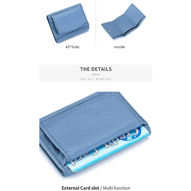 【ffroi】standard wallet small FFIY Small Wallet for Women Men RFID Blocking Leather Card