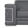 thumbnail image 5 of 47" Granite Gray and Silver Genuine Leather Lounge Chair, 5 of 9