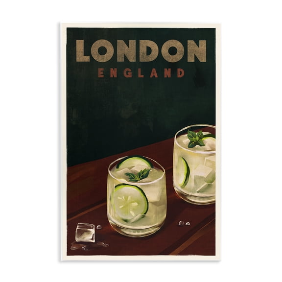 Stupell Industries London England Cocktail Food & Beverage Painting Unframed Art Print Wall Art, 10 x 15