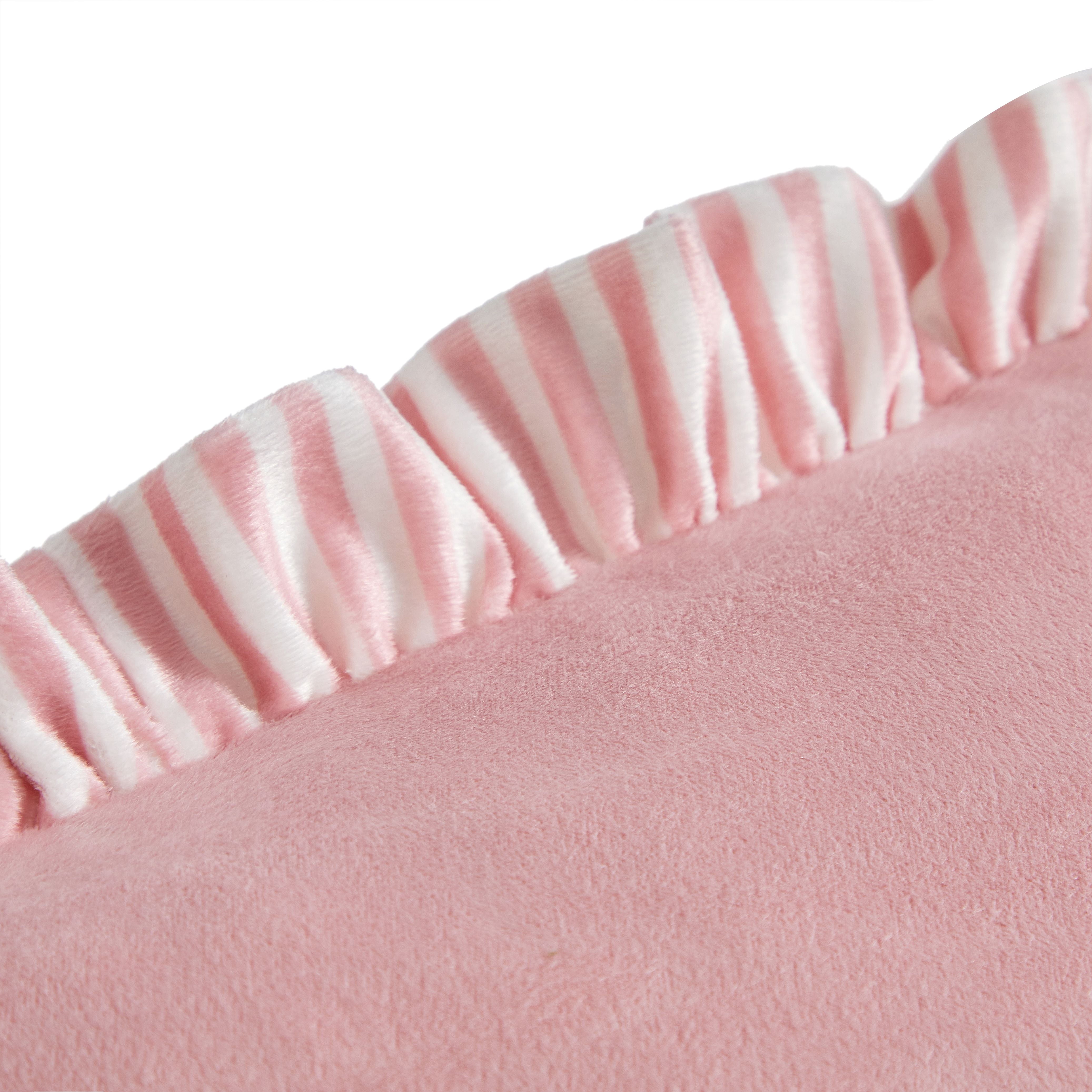 Urban Shop Petals & Pearls 16"x16" Square Printed Ruffle Decorative Pillow, Pink