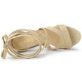 thumbnail image 4 of BLISSFUL STEP Women's Lace Up Platform Chunky High Heel Sandals, 4 of 7