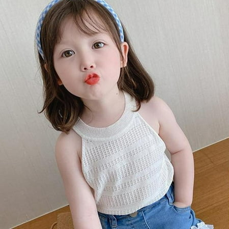 

kids Girls suspender vests summer cotton sleeveless tanks kids Girls Summer sling baby Children girls Vest