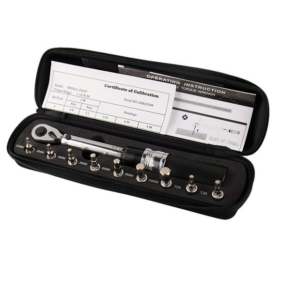 Yeacher 1/4" DR 1-25Nm Mini Adjustable Bike Torque Wrench Set Bicycle Fixing Tools Kit Ratchet Mechanical Torque Spanner Manual Wrenches