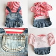 thumbnail image 1 of ERK Robe pour Chien Brodée de Fruits, Vêtements à Rayures, Veste à Capuche en Denim pour Chiot, 1 of 6