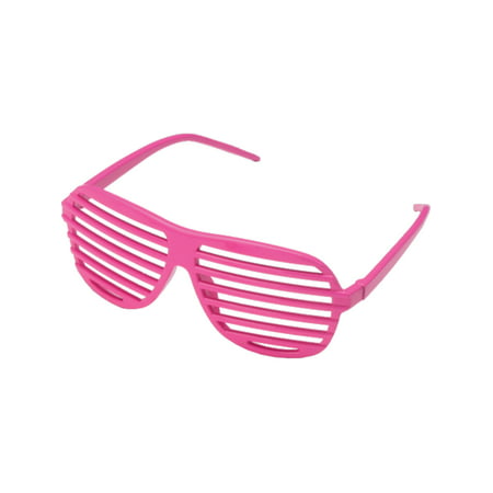 Pink 80's Shutter Shade Toy Novelty Sunglasses Party Favors Costume