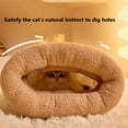 thumbnail image 4 of Nid pour Chats et Chiens, Maison Chaude, Lit de Couchage pour Petits Chats et Chiens, Nid Portable Apaisant, Design Semi-Fermé, Toutes Saisons, Lavable en Machine (Marron, Grand), 4 of 7