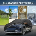 thumbnail image 2 of Unique Bargains Car Cover 210D-PU Oxford Outdoor Full Car Cover All Weather Waterproof Windproof Sun Protection with Driver Door Zipper Black for Subaru Solterra, 2 of 7