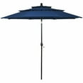 thumbnail image 2 of Gymax 10ft 3 Tier Patio Market Umbrella Aluminum Sunshade Shelter Double Vented Navy, 2 of 9