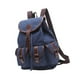 thumbnail image 3 of Mochila de lona, ​​mochila para estudiantes universitarios, mochila con cordón Azul oscuro, 3 of 9
