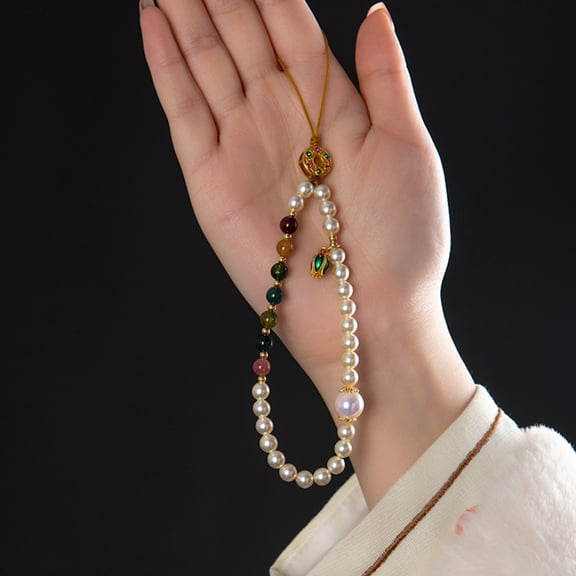 OUNONA Multi-Color Beaded Phone Wrist Strap with Convenient Anti-Loss Design for Secure Carrying