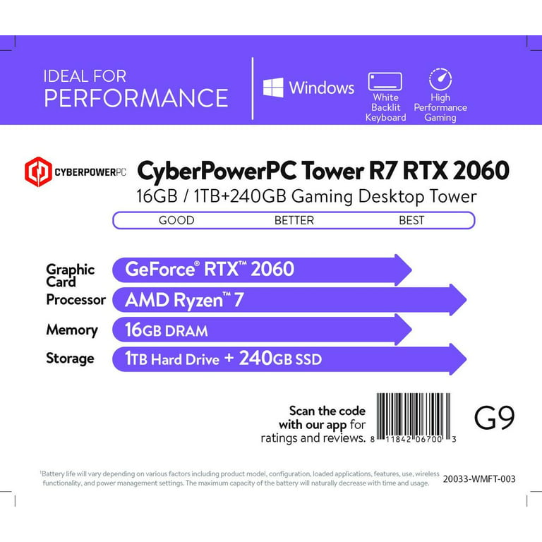 CyberPowerPC Gaming Desktop AMD Ryzen 7 3700X  - Best Buy