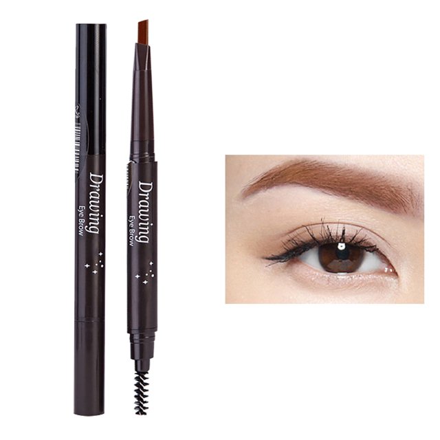 Crayon à Sourcils Imperméable pour Femmes, Maquillage des Sourcils à Double Extrémité, Kit de Renforcement des Sourcils pour Professionnels avec Brosse à Sourcils