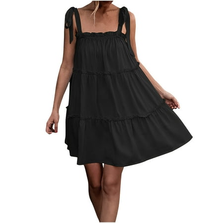 

YanHoo Women s Summer Dresses 2023 Boho Floral Print Beach Sleeveless Mini Dress Beach Tank Sundresses
